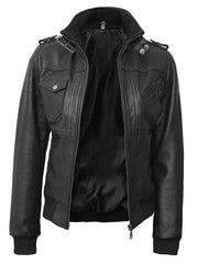 Edinburgh Women Black Bomber Leather Jacket