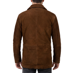 Suede Brown Long Leather Jacket