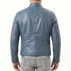 Blue Leather Jacket