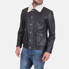 Snow Cole Leather Jacket In Black