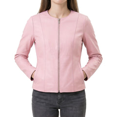 Pink leather jacket