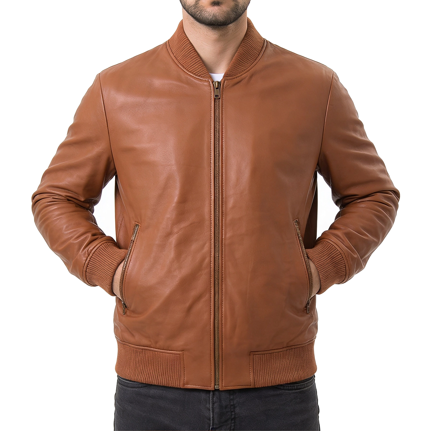 Men's brown Suede Bomber Jacket