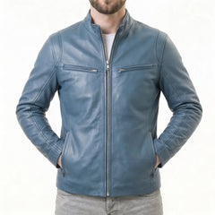 Blue Leather Jacket