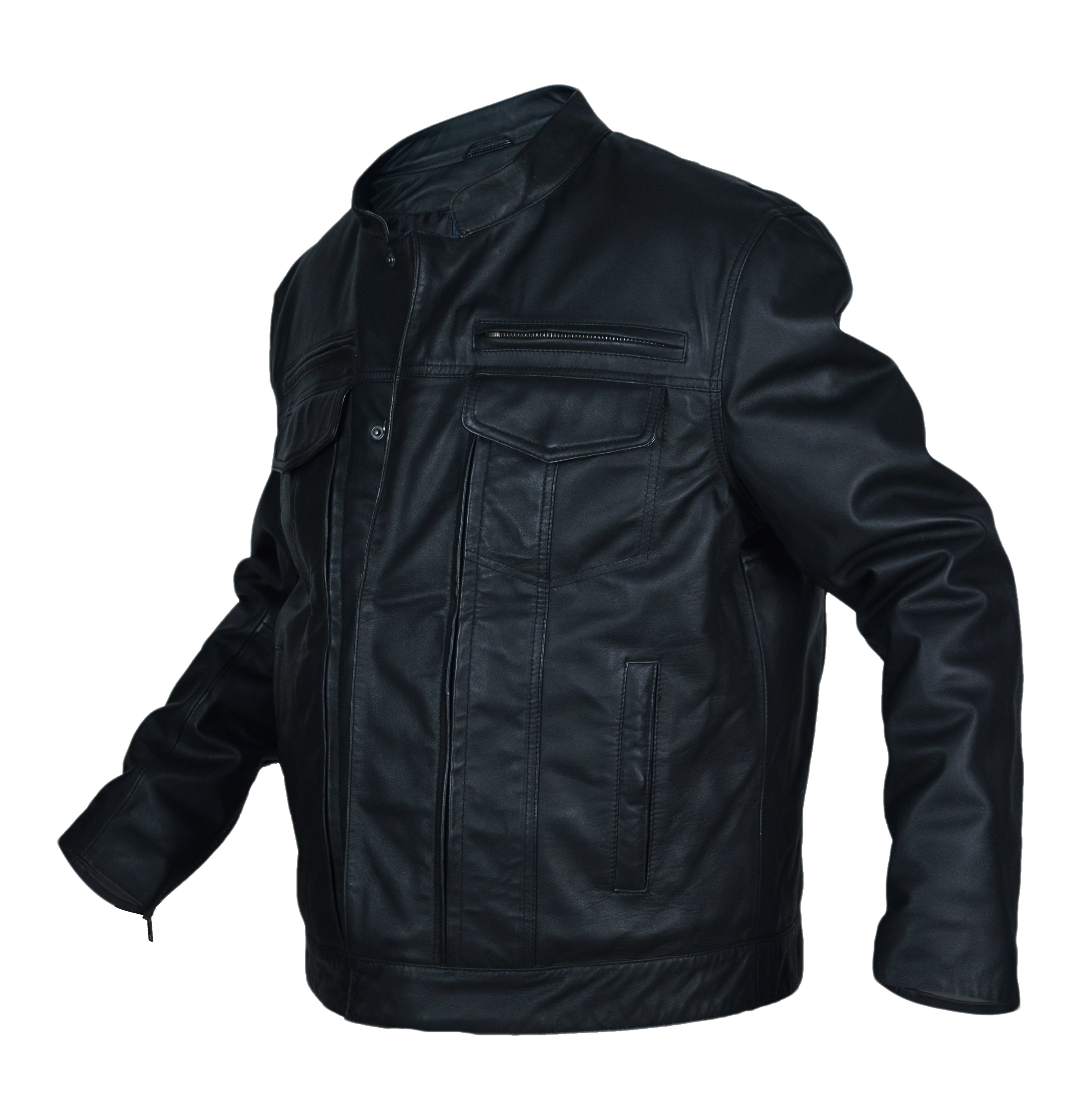 Pelle Pelle Black Biker Jacket -Modern Utility Motorcycle Jacket