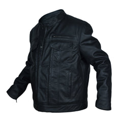 Pelle Pelle Black Biker Jacket -Modern Utility Motorcycle Jacket