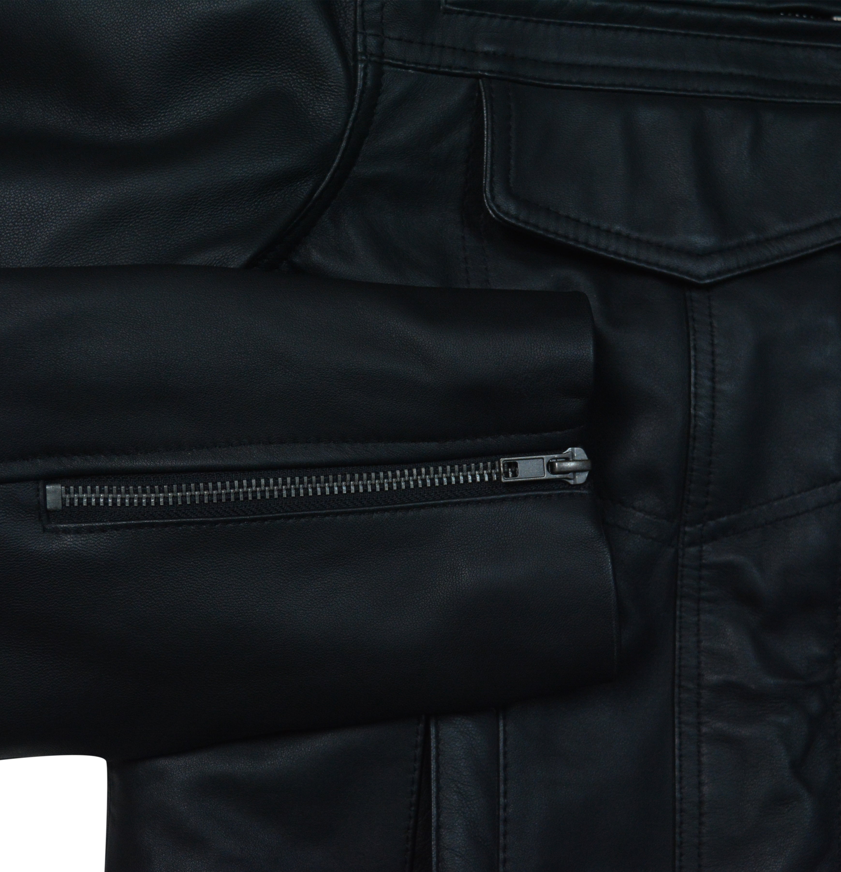 Pelle Pelle Black Biker Jacket -Modern Utility Motorcycle Jacket