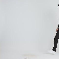 Willis Leather Varsity Jacket In Black