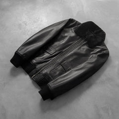 Airin G-1 Leather Bomber Jacket Black