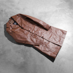 Alice Leather Coat Brown Double Breasted