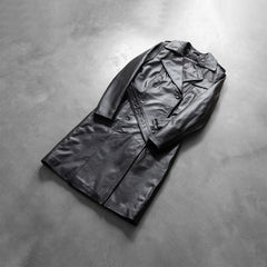 Alice Leather Coat Black Double Breasted