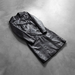 Alice Leather Coat Black Double Breasted