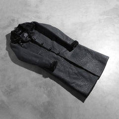 Alina Leather Coat Shearling Black