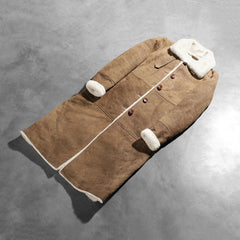 Alina Leather Coat Shearling Brown