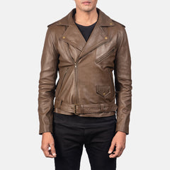 Allaric Alley Leather Biker Jacket Mocha