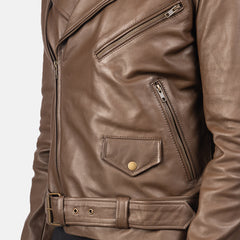 Allaric Alley Leather Biker Jacket Mocha
