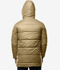 Alton Men's Beige Mid-Length Hooded Puffer Coat
