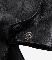 Bitonto Women's Black Leather Coat - 3/4 Length