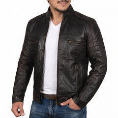 Black Cafe Racer Leather