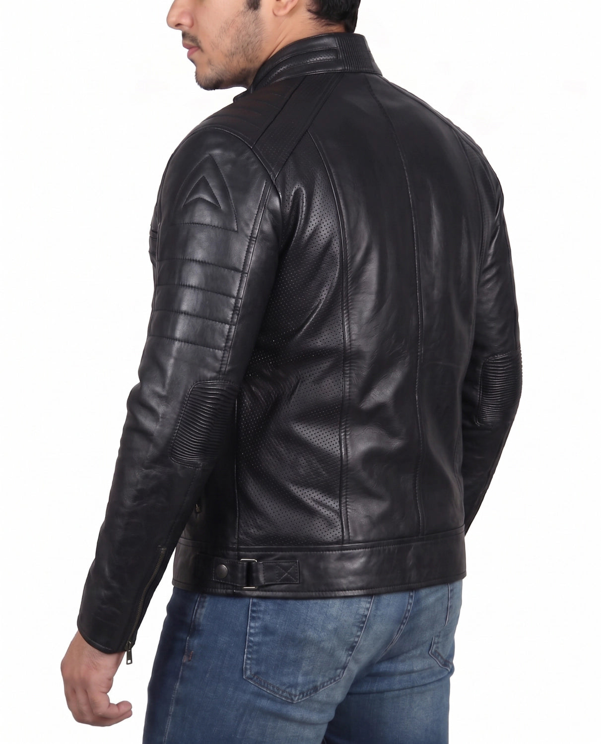 Black Cafe Racer Leather