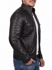 Black Cafe Racer Leather