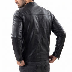 Black Leather Motorcycle Jacket Drake