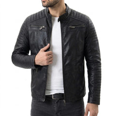 Black Leather Motorcycle Jacket for men