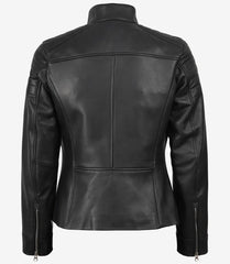 Carrie Women's Biker-Inspired Jacket Crafted in Black Leather