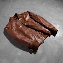 Bomia Ma-1 Brown Leather Bomber