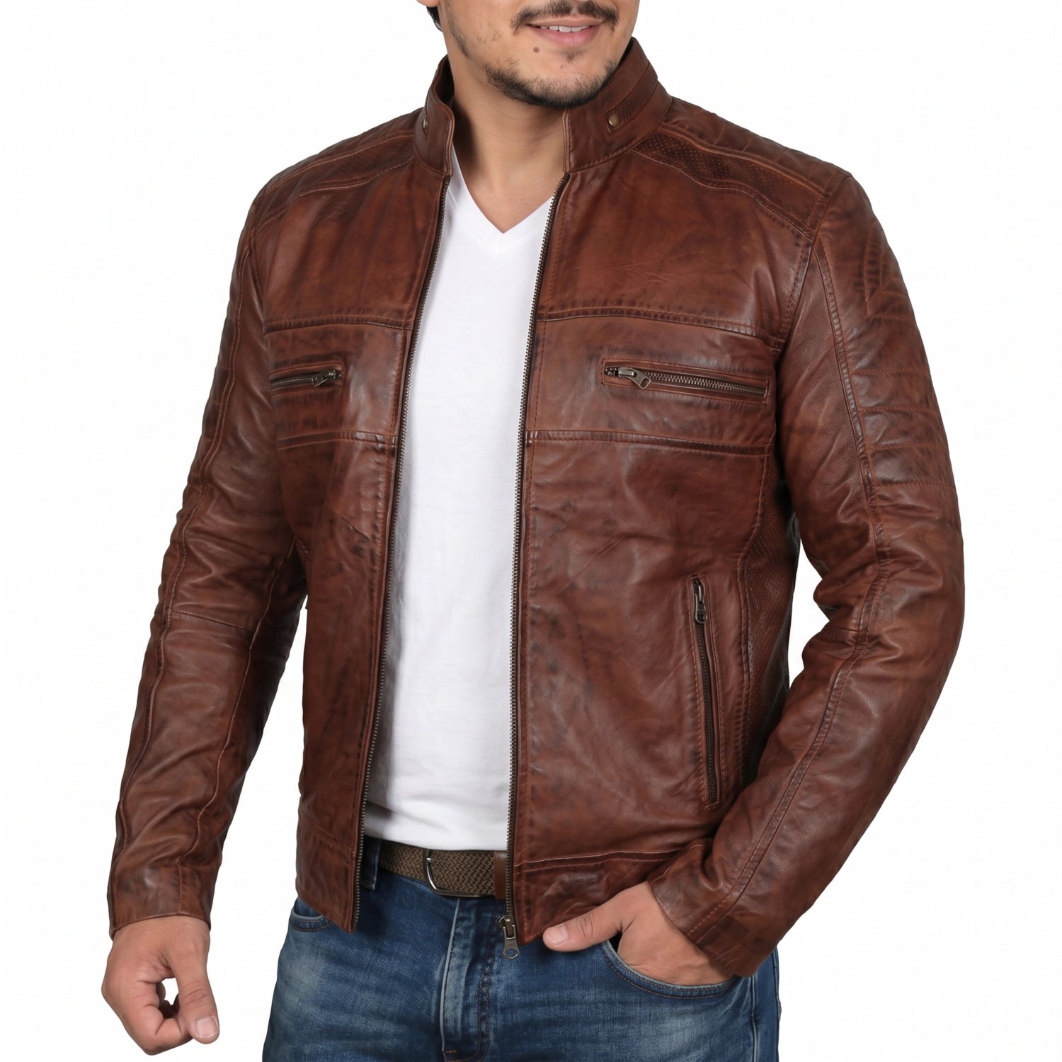 Brown Cafe Racer Leather