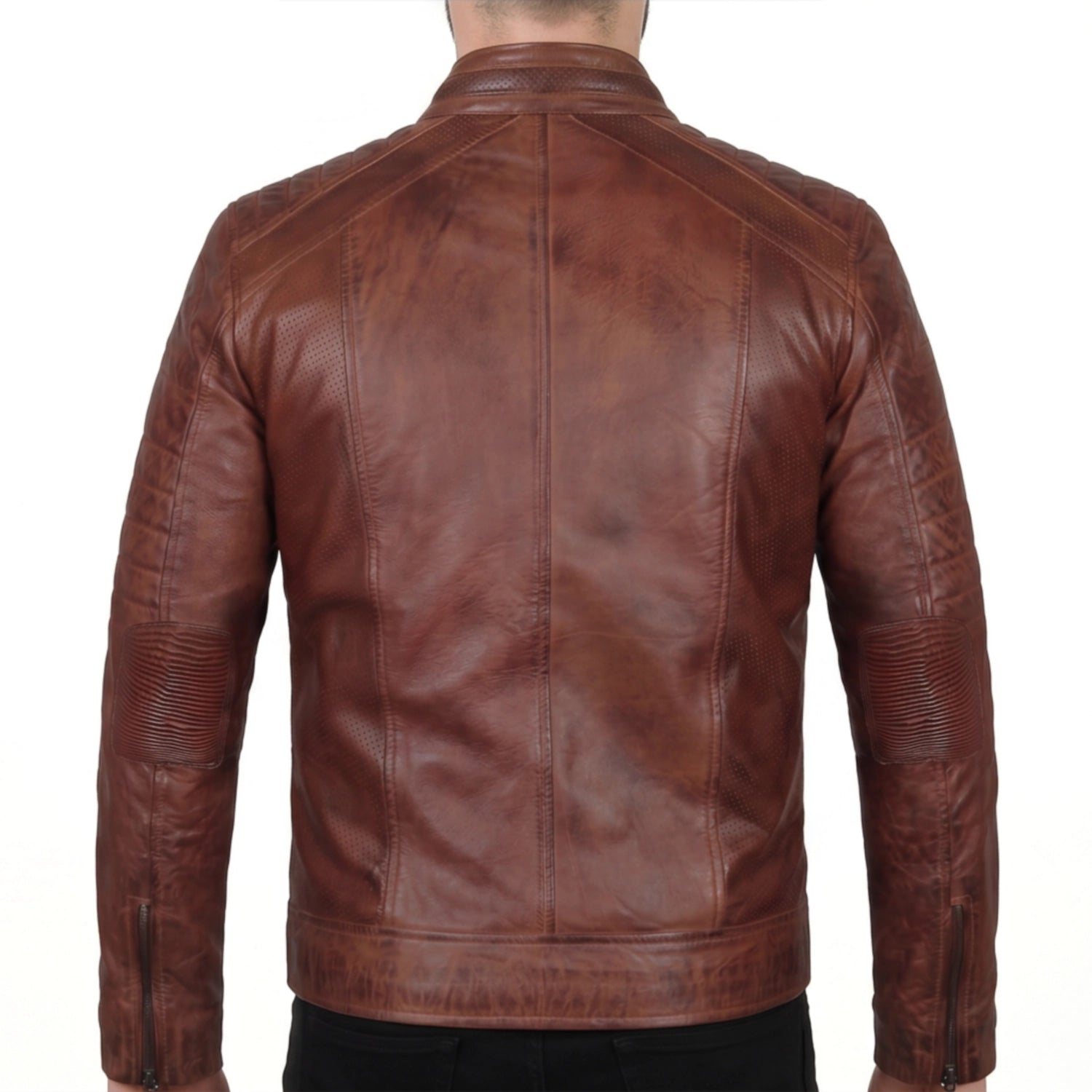 Brown Cafe Racer Leather Jacket