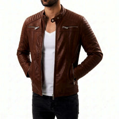 Brown Leather Motorcycle Jacket