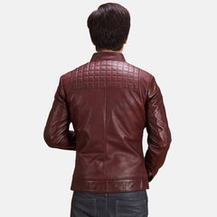 Burgunn Dee Maroon Leather Biker
