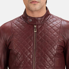 Burgunn Dee Maroon Leather Biker