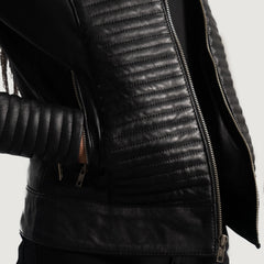 Cityscape Black Leather Biker