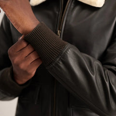 Airin G-1 Leather Bomber Jacket Brown & Cream