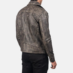 Danny Quilted Leather Biker Jacket In Brown