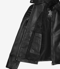 Carrie Women's Biker-Inspired Jacket Crafted in Black Leather