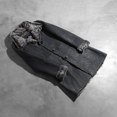 Erica Shearling Leather Coat In Black