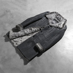 Erica Shearling Leather Coat In Black