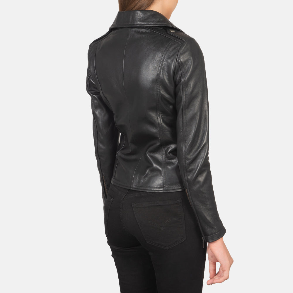 UrbanEdge Women Black Leather Moto Jacket