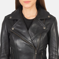UrbanEdge Women Black Leather Moto Jacket