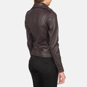UrbanEdge Women Maroon Leather Moto Jacket