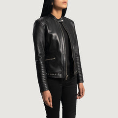 Haley Ray Biker Jacket Made From Black Leather