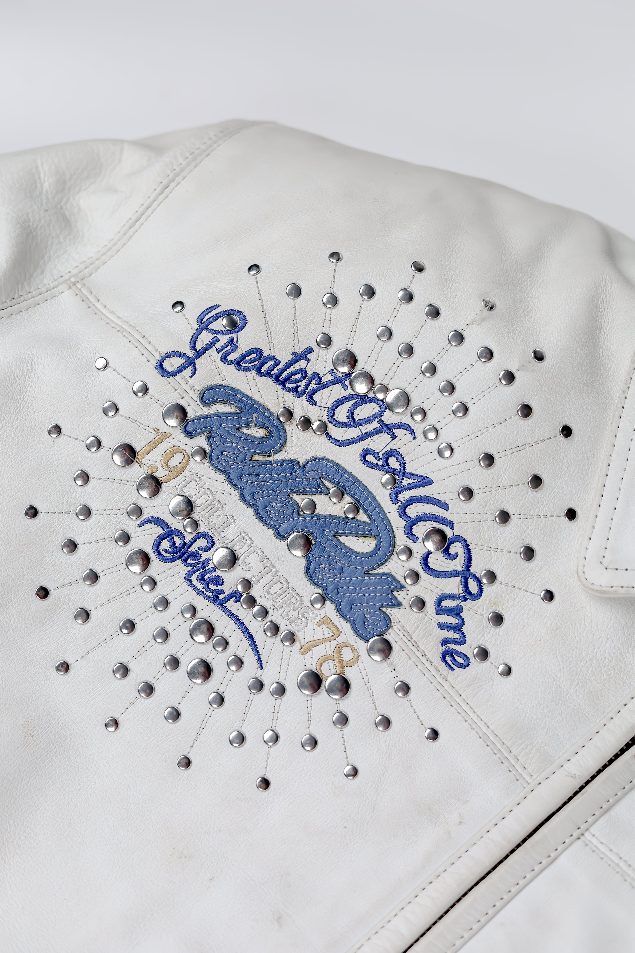 Pelle Pelle Greatest Of All Time White Real Leather Jacket