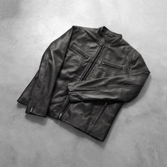 Ionic Leather Jacket In Black
