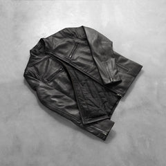 Ionic Leather Jacket In Black