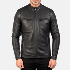 Ionic Leather Jacket In Black