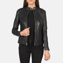 Kelsee Biker Jacket Made From Black Leather