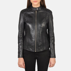 Kelsee Biker Jacket Made From Black Leather