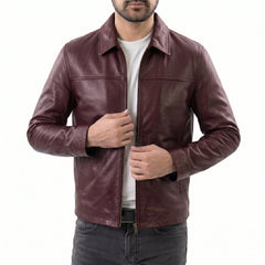 Maroon Leather Jacket 